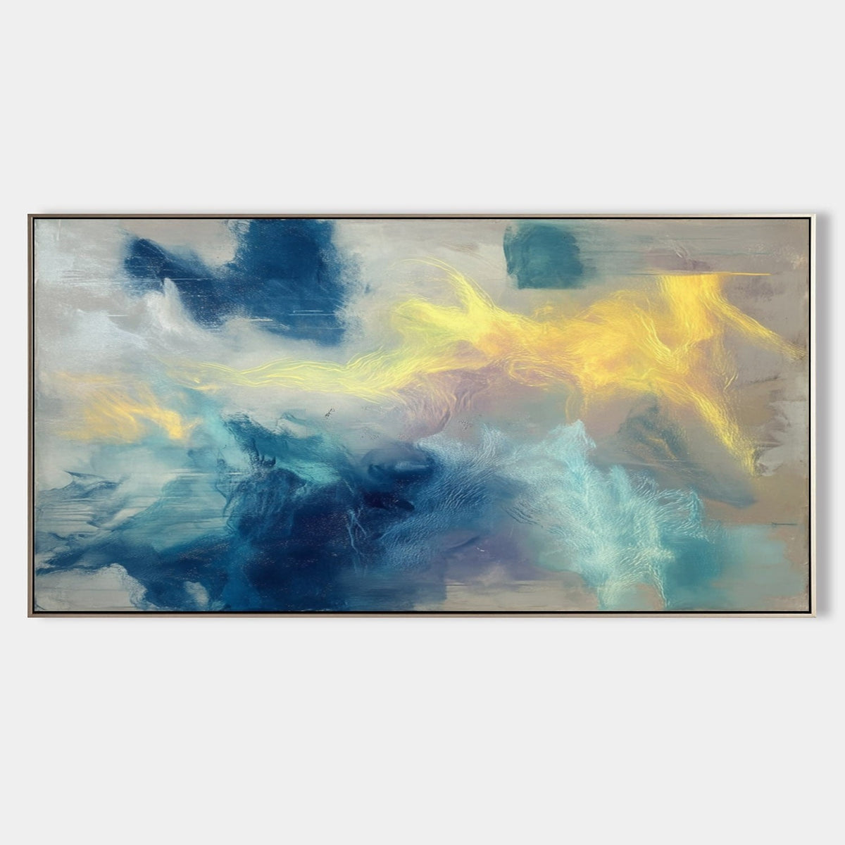 Golden Current Through Blue Mist