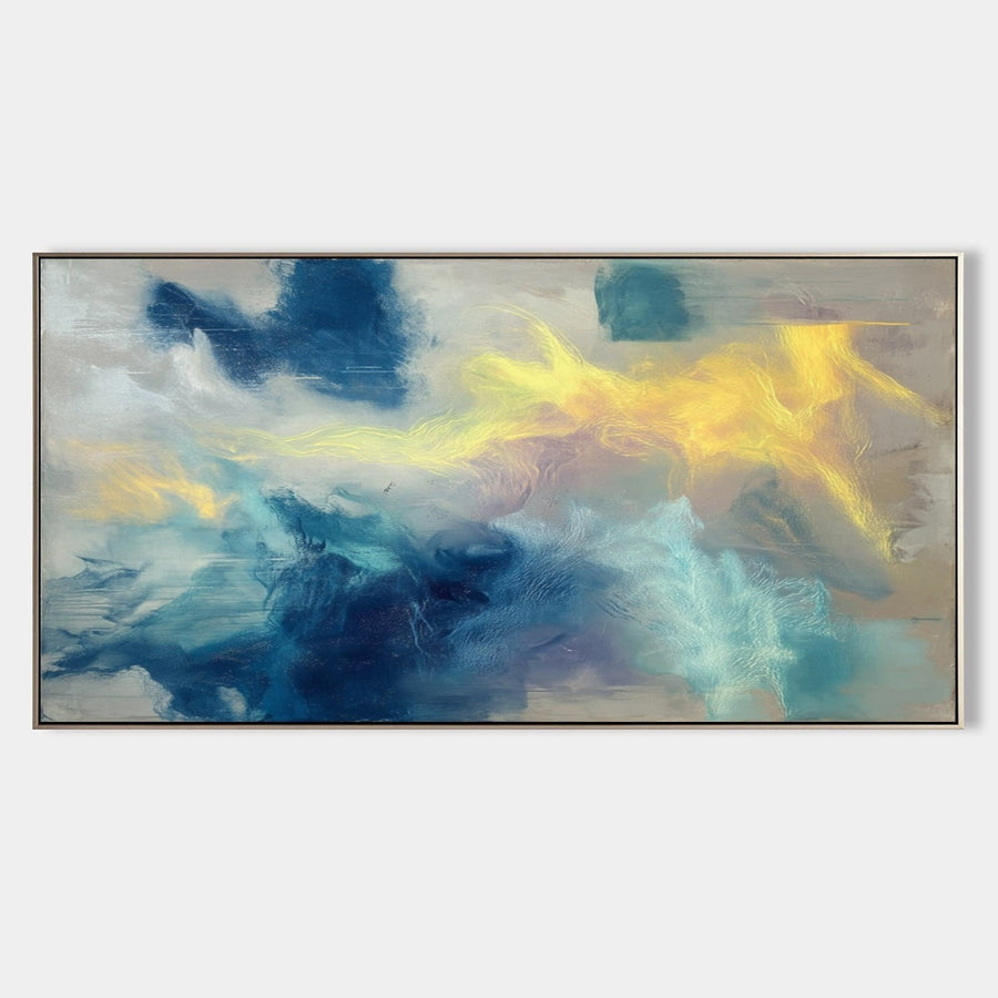 Golden Current Through Blue Mist