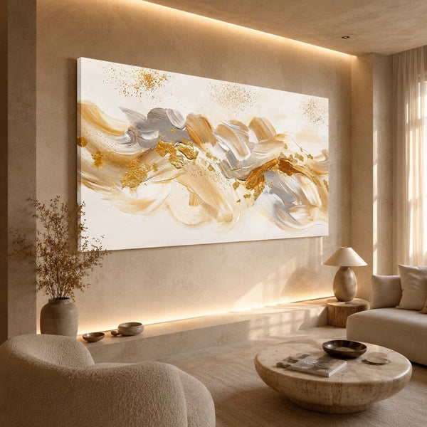 Golden Drift in Silver and Cream