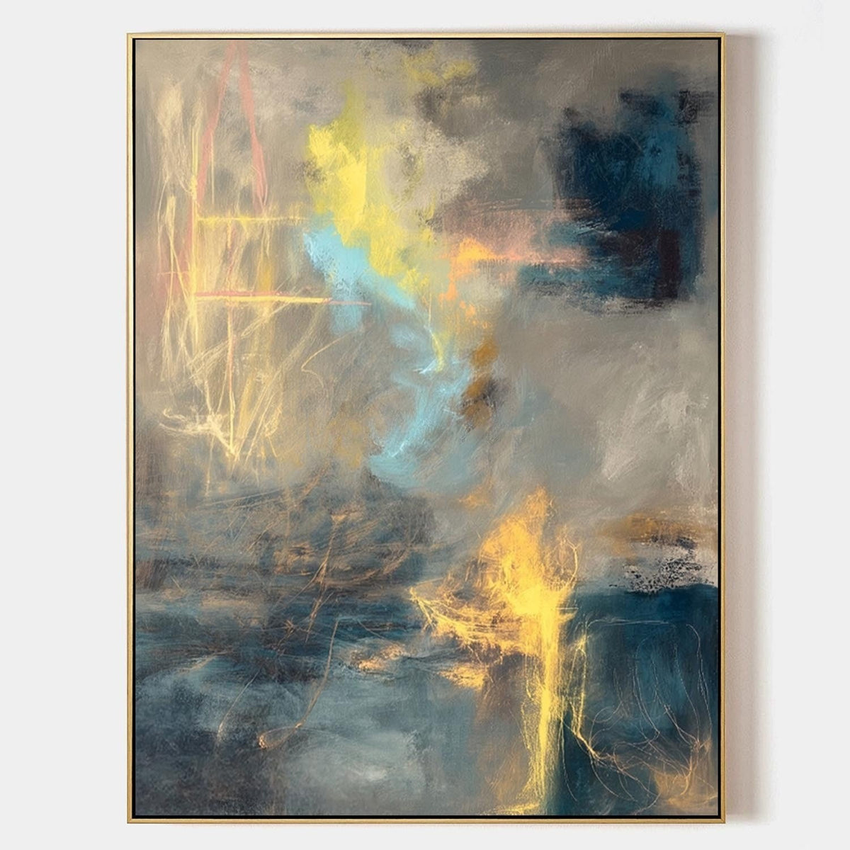 Golden Flares Through Smoky Blue