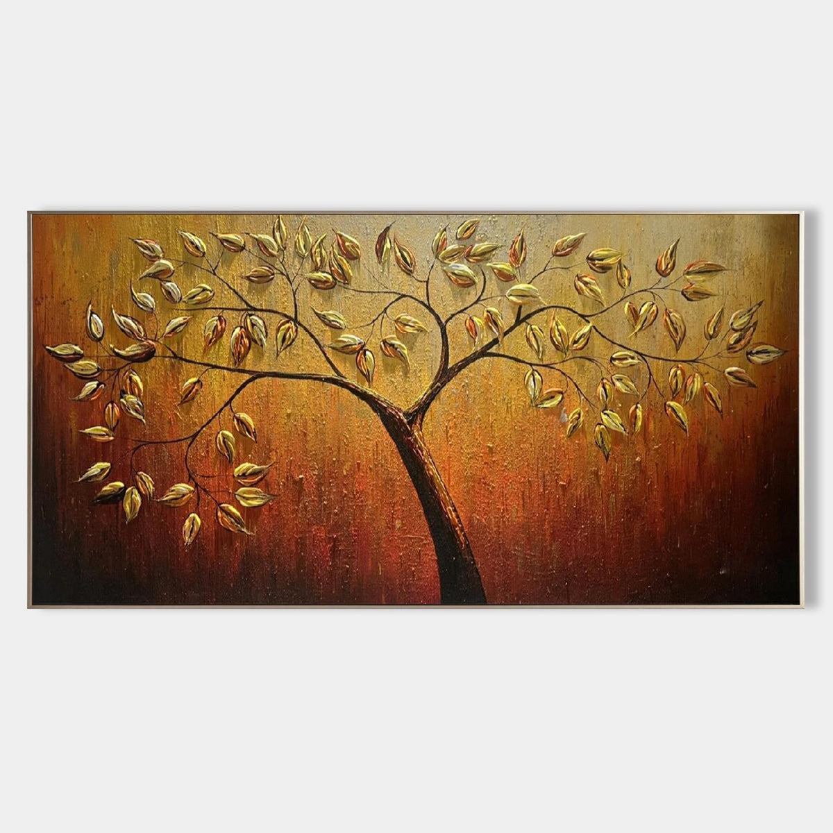 Golden Leaf Tree in Amber Glow