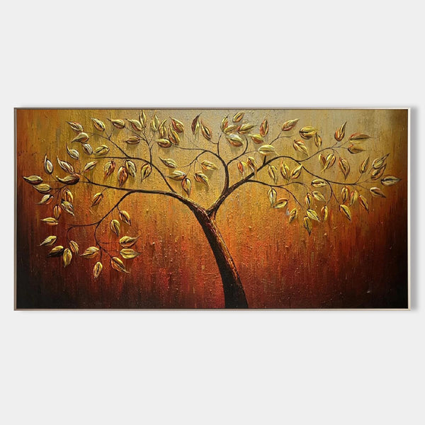 Golden Leaf Tree in Amber Glow