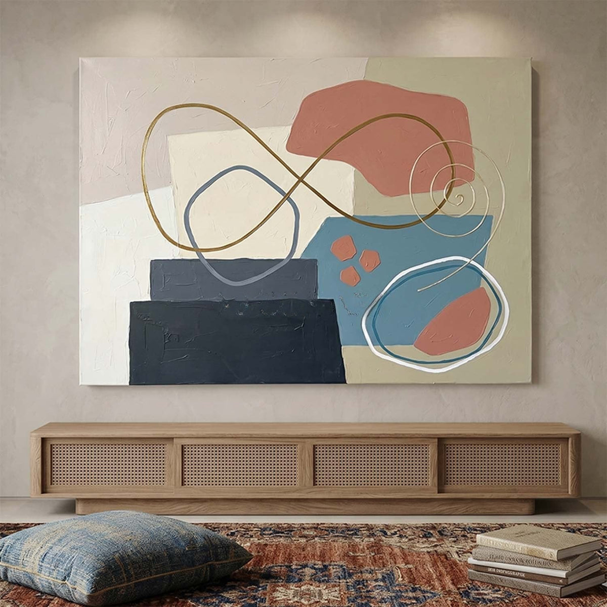 Golden Loops and Terracotta Shapes