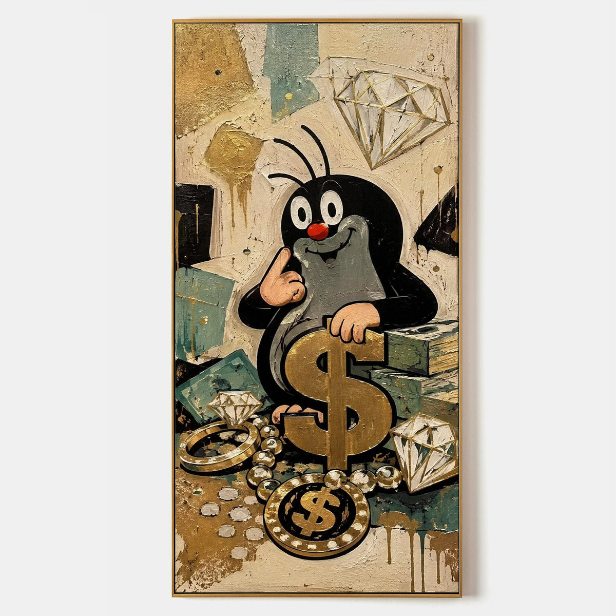 Golden Mole with Diamonds and Dollars