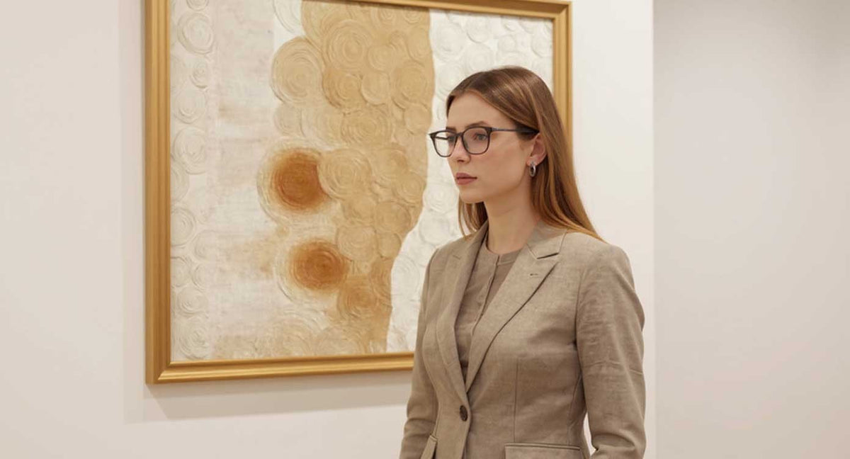 Golden Ripples on Ivory Linen