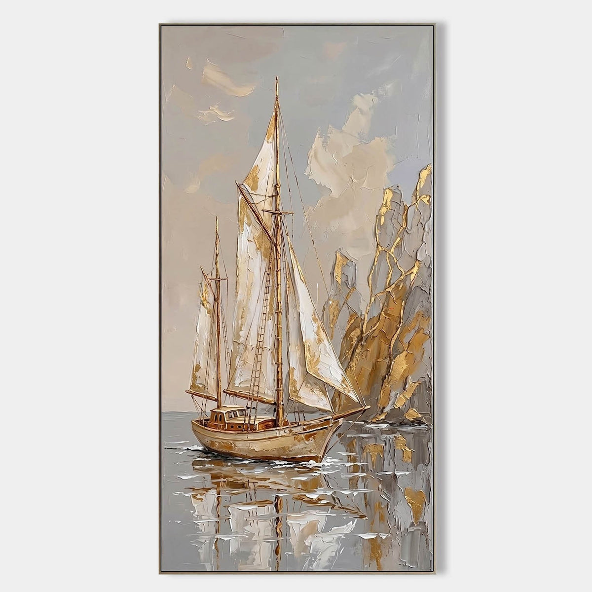 Golden Sails Beside Gilded Cliffs