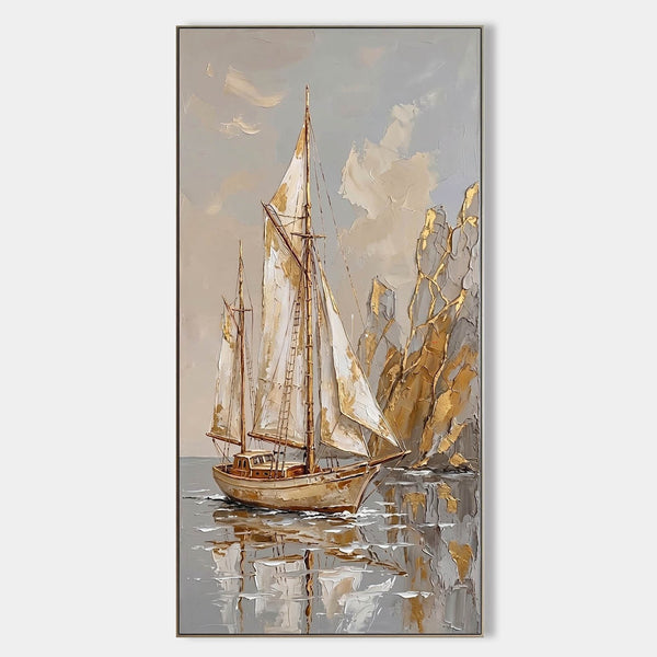 Golden Sails Beside Gilded Cliffs