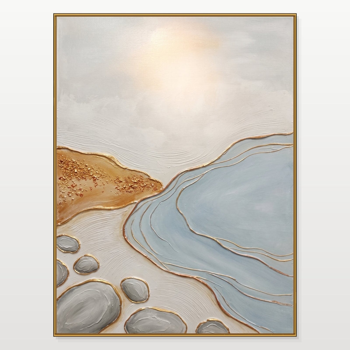 Golden Shore Beneath a Pale Sun