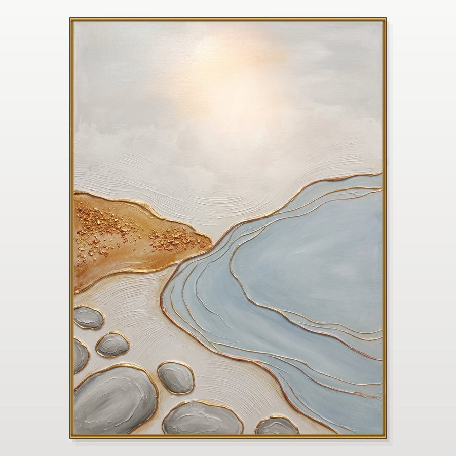 Golden Shore Beneath a Pale Sun