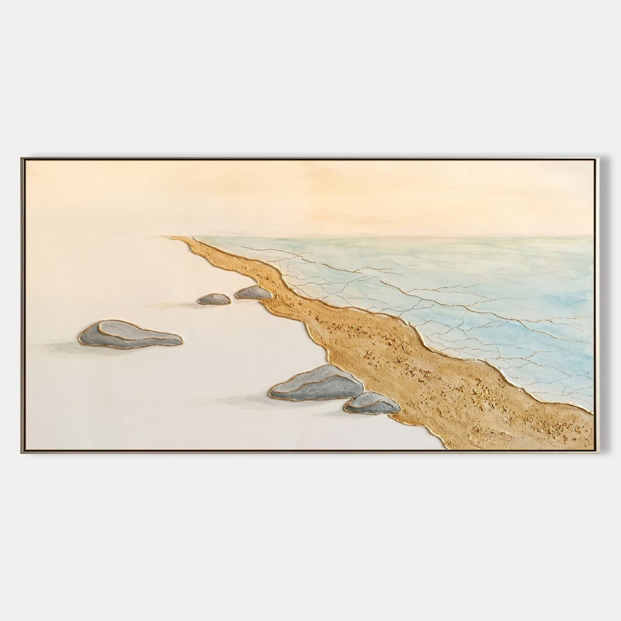 Golden Shoreline with Quiet Stones
