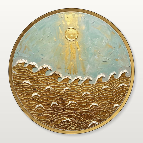Golden Sun Over Gilded Waves
