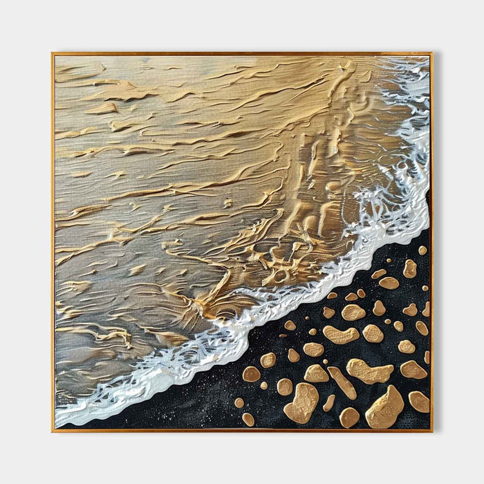 Golden Tide on Black Shore