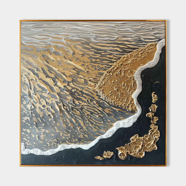 Golden Tide on Midnight Shore