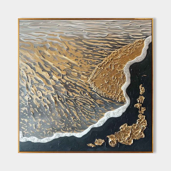 Golden Tide on Midnight Shore