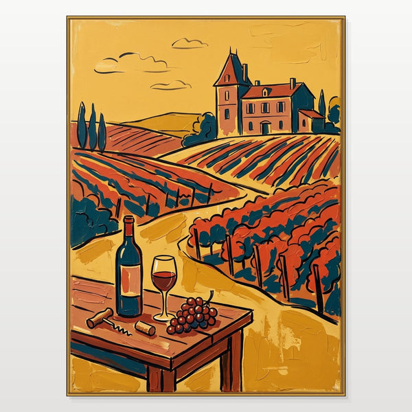 Golden Vineyard Chateau with Wine