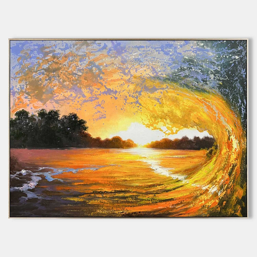 Golden Wave Curling at Sunset