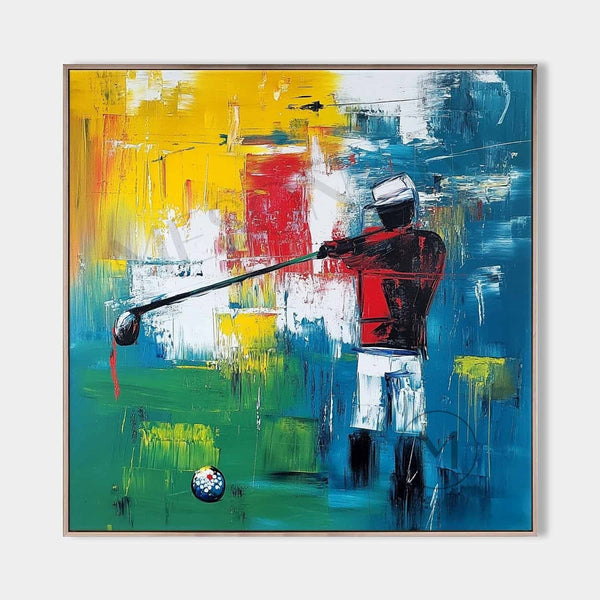 Golfer's Swing in Bold Color
