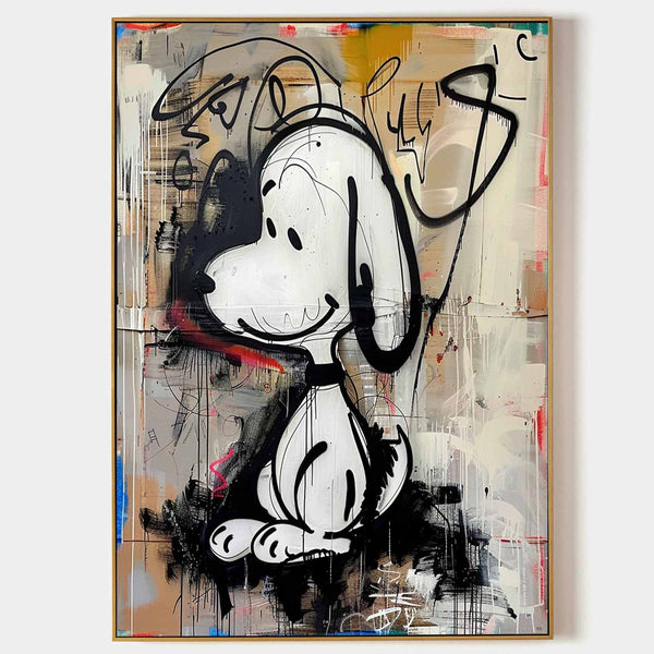 Graffiti Cartoon Beagle in Black and White