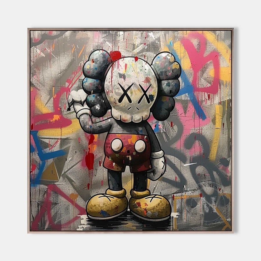 Graffiti Cartoon Figure with Crossed Eyes