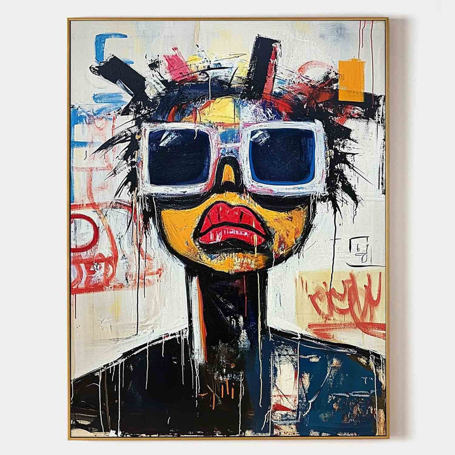 Graffiti Portrait in White Sunglasses