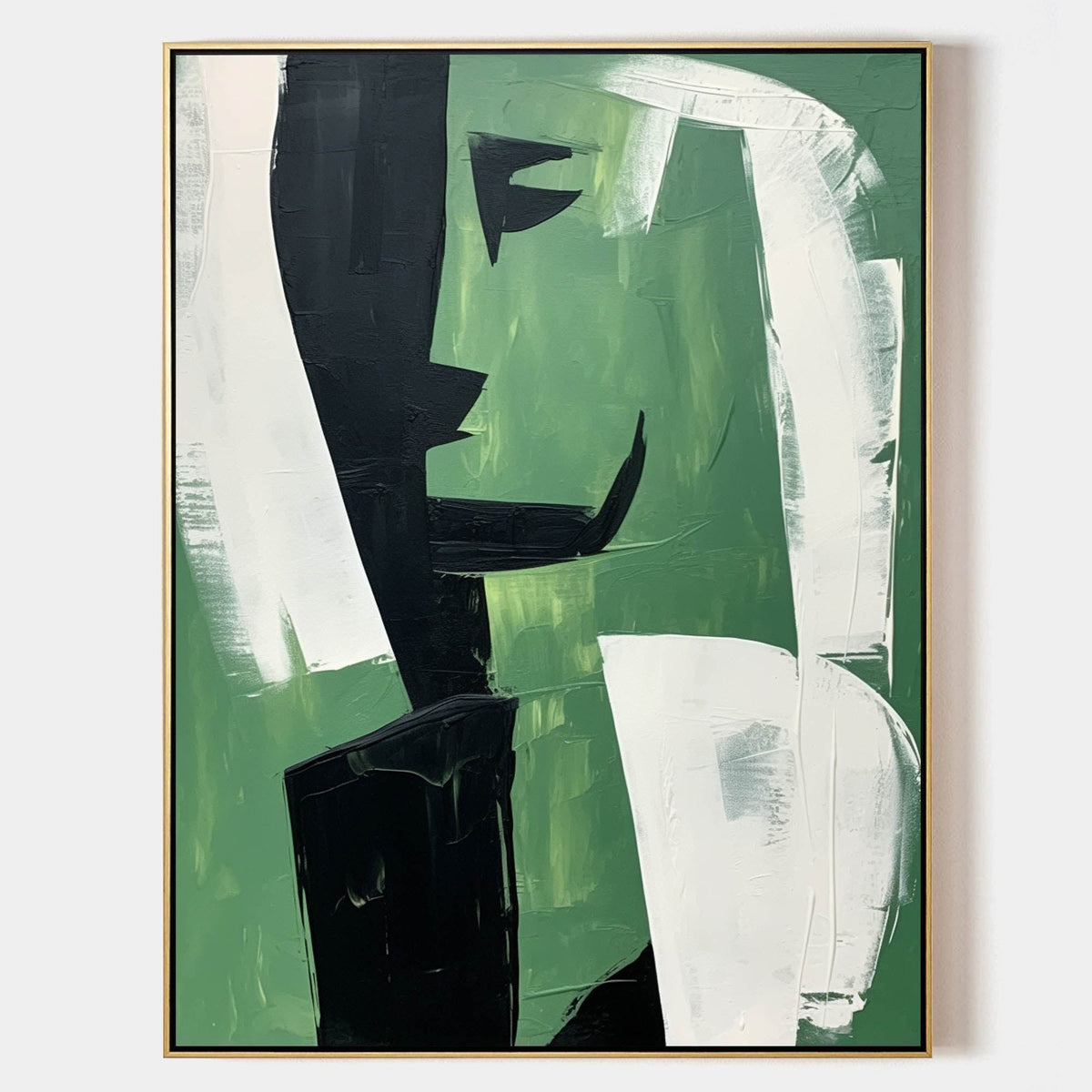 Green Abstract Profile in Black