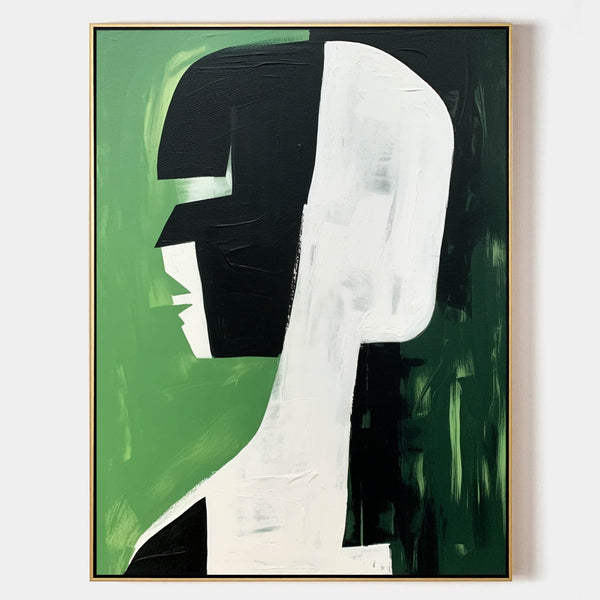 Green and Black Profile Abstraction