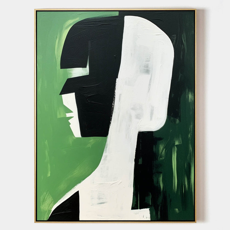 Green and Black Profile Abstraction