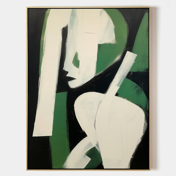 Green and Ivory Abstract Profile