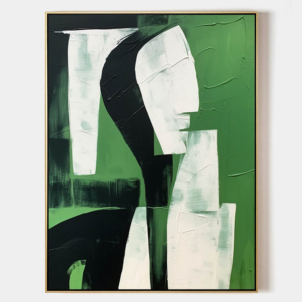 Green and Ivory Abstract Profile