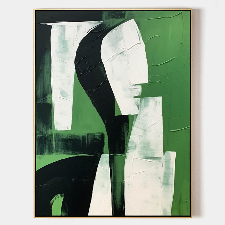 Green and Ivory Abstract Profile