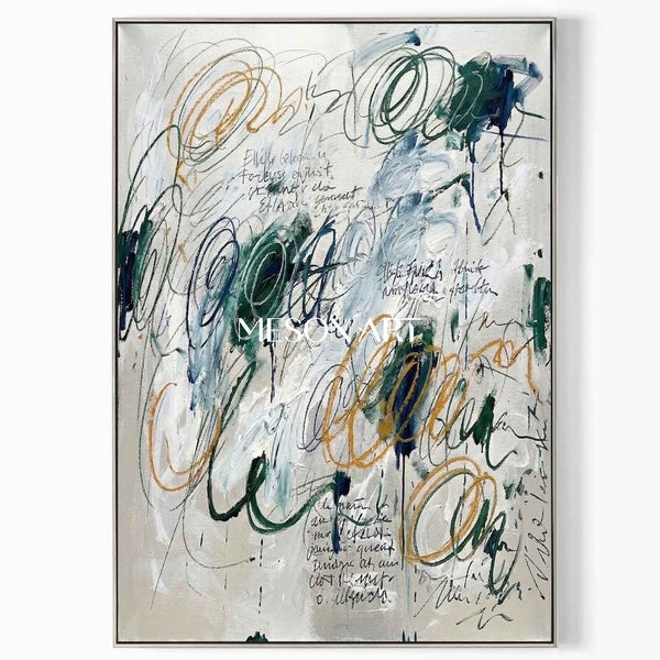 Green and Ochre Scribbled Loops