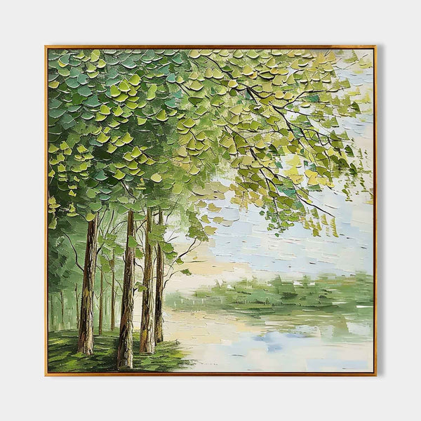 Green Canopy by a Quiet Pond