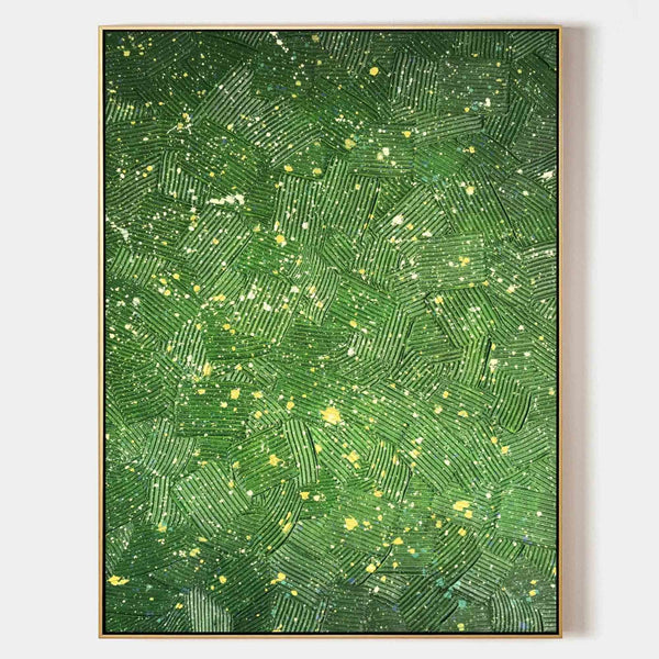 Green Combed Texture with Golden Speckles