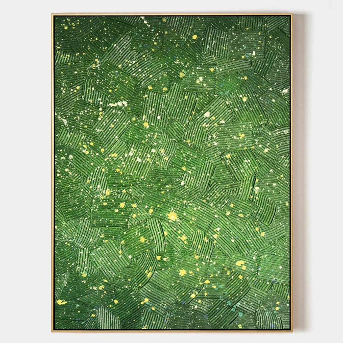 Green Combed Texture with Golden Speckles
