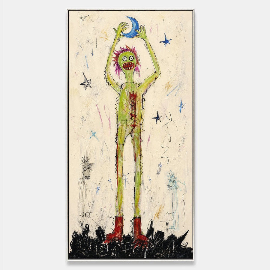 Green Creature Holding the Moon