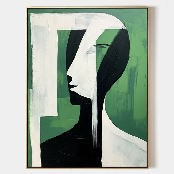 Green Profile in Black and Ivory