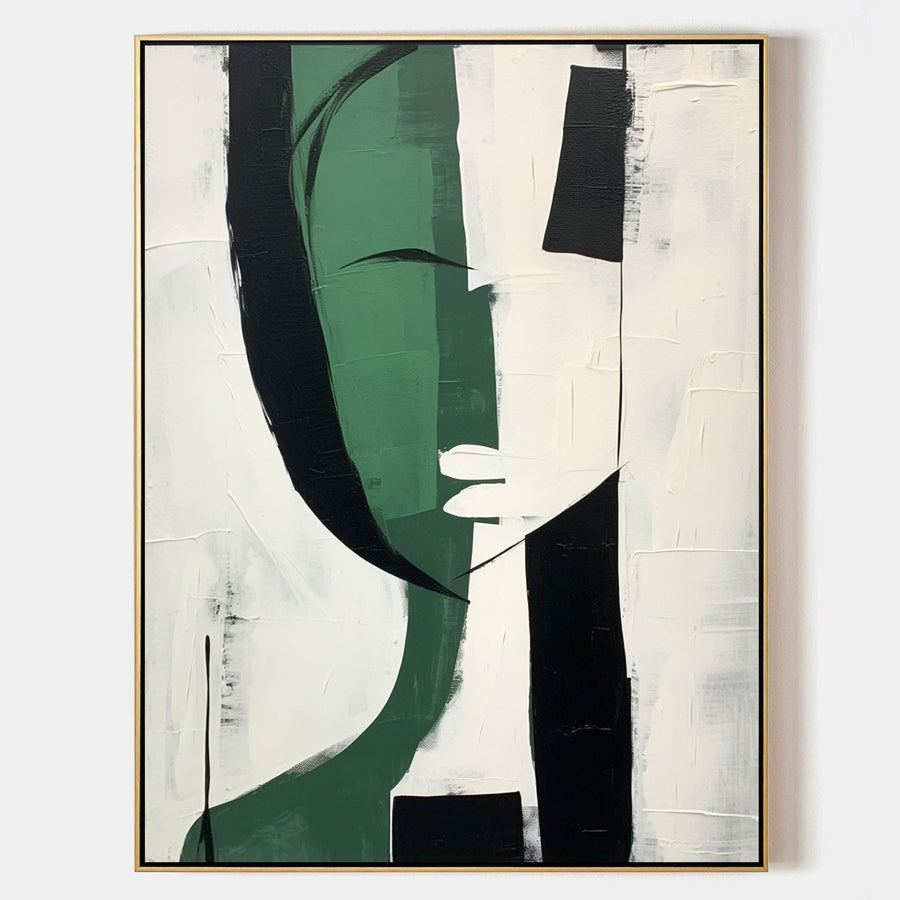 Green Profile in Black and Ivory