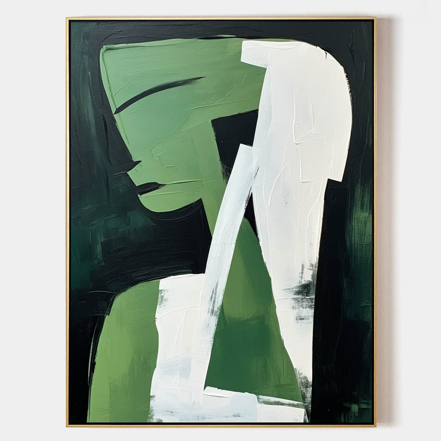 Green Profile in Bold Abstraction