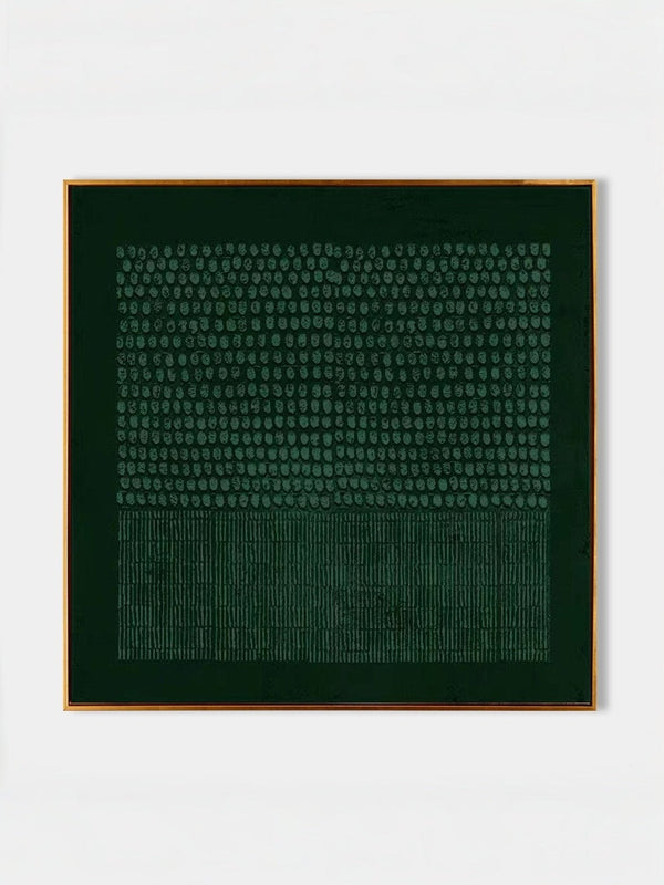 Green Textured Plaster Wall Art Square