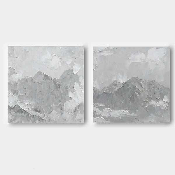 Grey Mountain Mist Diptych