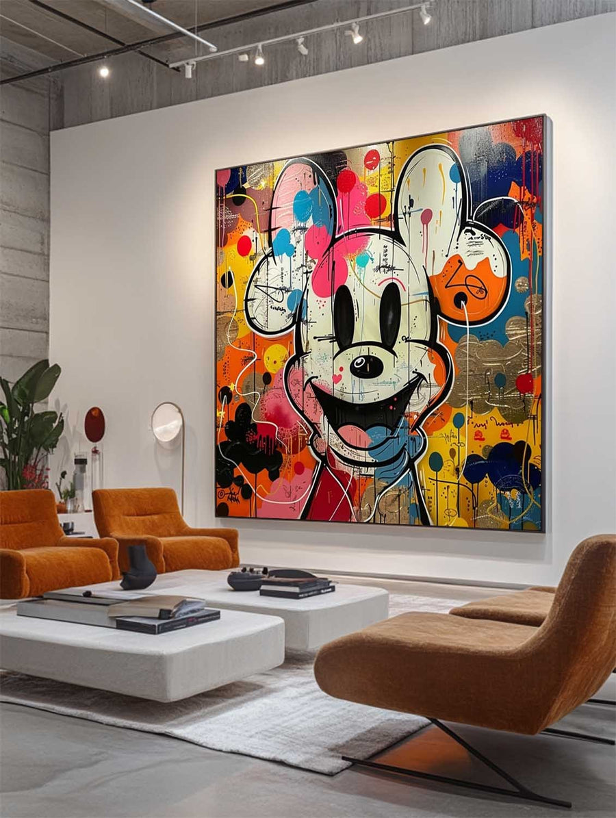 Grinning Cartoon Mouse Graffiti Pop