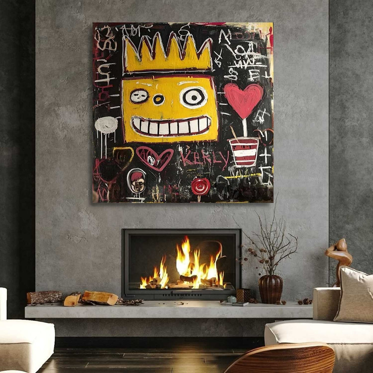 Grinning Gold Crown on Black