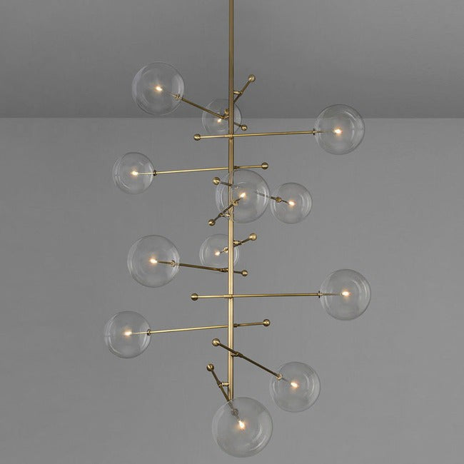 Gyroscope Clear Glass Globe Cluster Chandelier