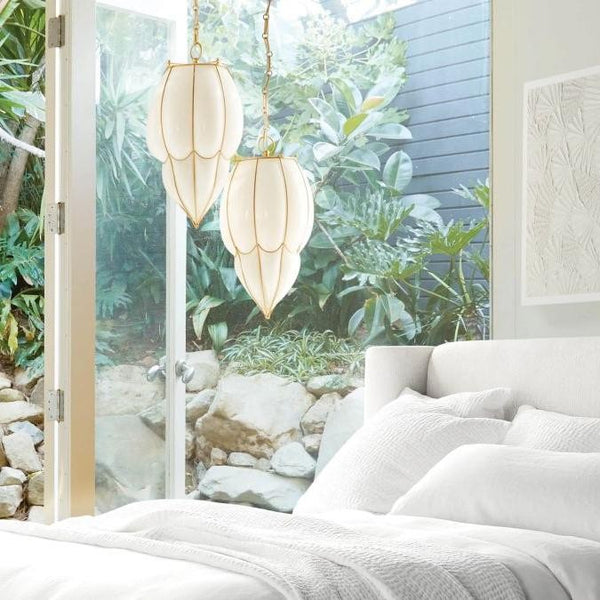 Hand-Blown Bubble Glass Globe Brass Pendant