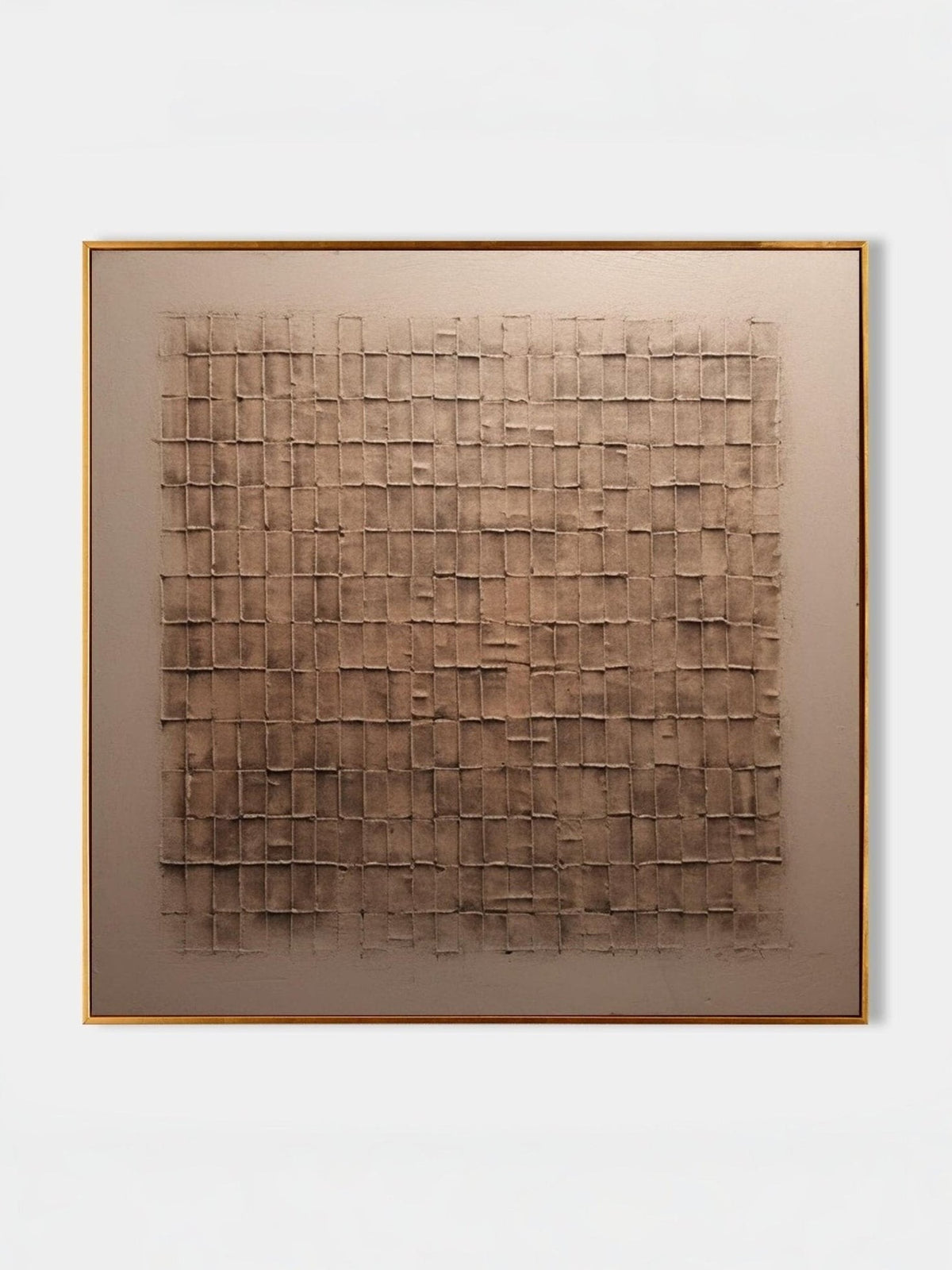 Handmade Beige & Bronze Wabi-Sabi Textured Wall Art