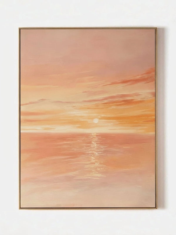 Handmade Coral Sunset Ocean Wall Art