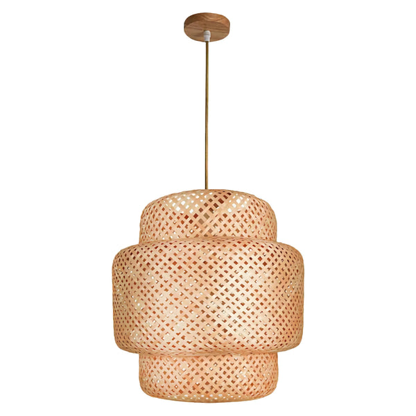 Handwoven Bamboo Drum Pendant
