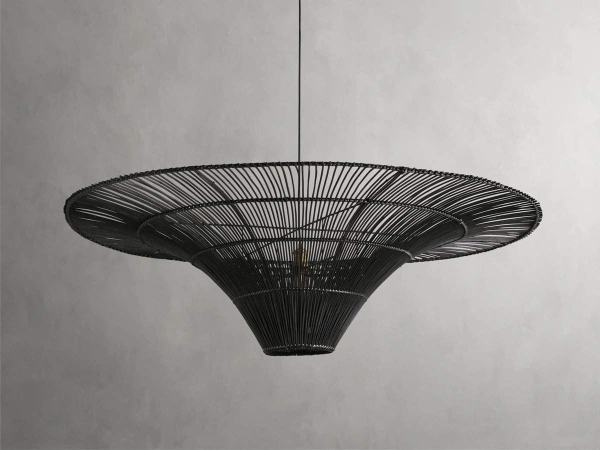 Handwoven Rattan Cluster Chandelier with Alabaster Shades