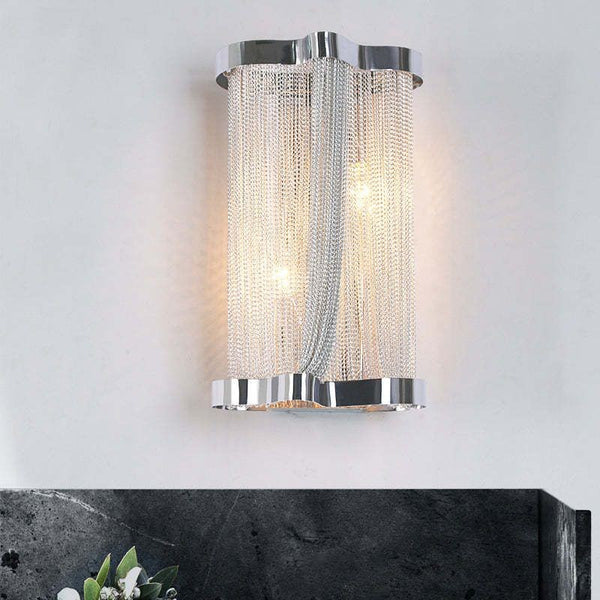 Hanging Aluminum Chain Tassel Wall Sconce