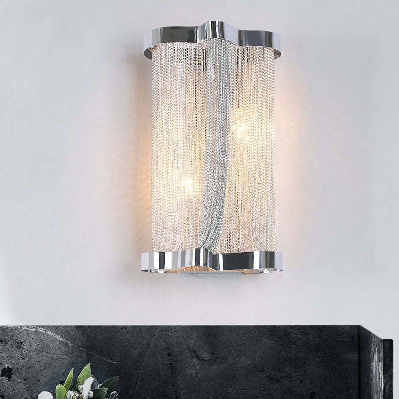 Hanging Aluminum Chain Tassel Wall Sconce